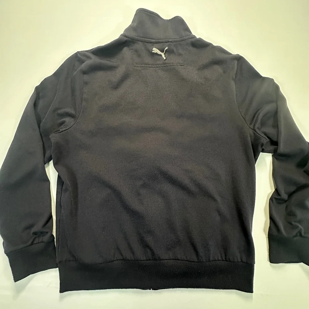 Puma Mens Track Jacket Black Full Zip Graphic Logo Small 812579